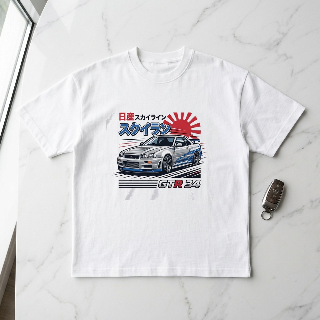 JDM Skyline Oversized Premium T-Shirt Mockup